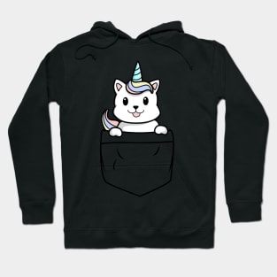 Cute loving Caticorn pocket Unicorn girl Hoodie